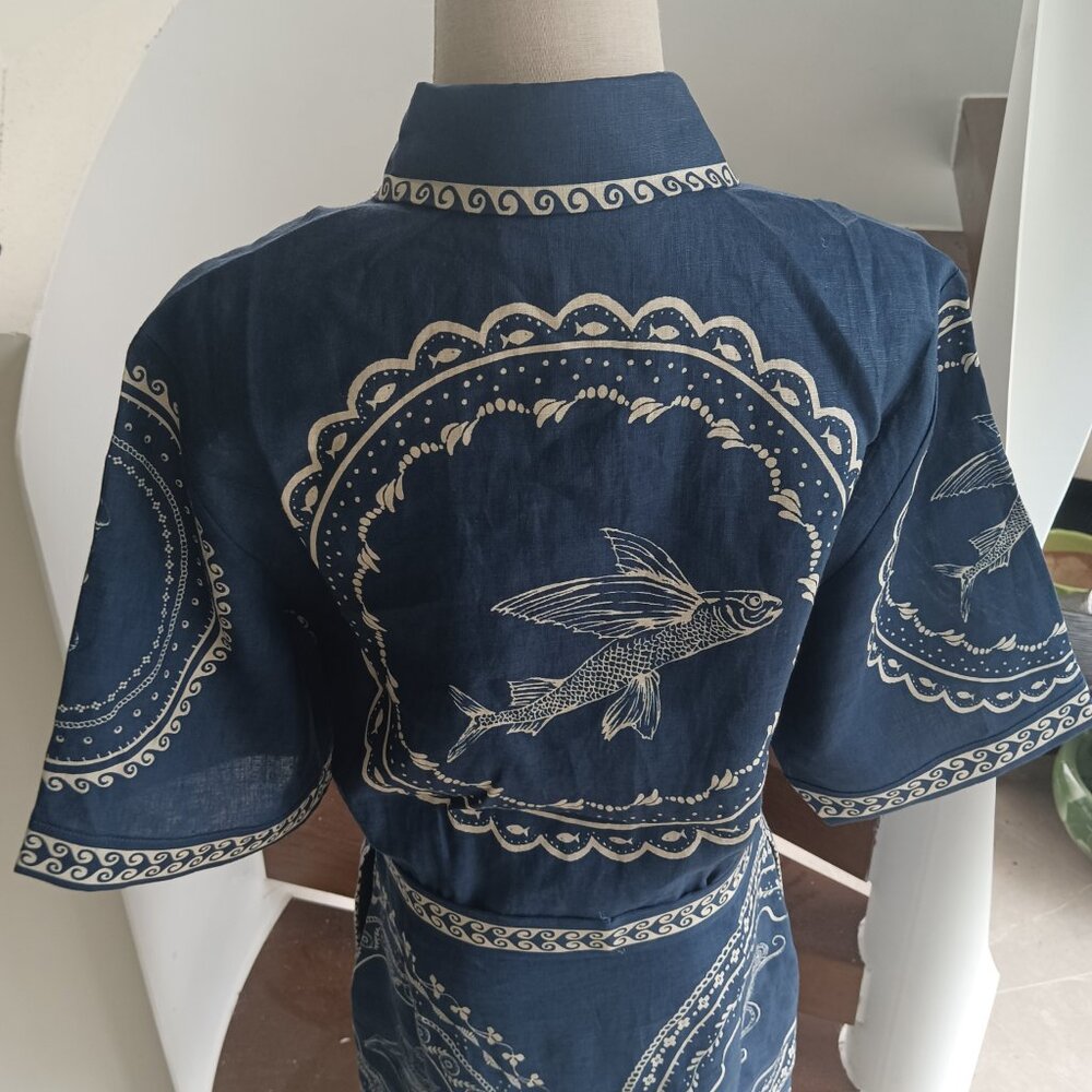 Alemais Oceane Mini Dress Navy - Picture 7 of 12